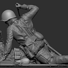 Сборная фигура из смолы Схватка красноармейца с солдатом Вермахта. 1941-42 г., 1:35, SOGA miniatures (SM 3018) (SM 3018)