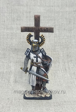 Миниатюра из олова DEUS Vult! Тевтонский рыцарь с крестом , 54 мм, Студия Большой полк (ИЛ1346.07.01.54) (ИЛ1346.07.01.54)