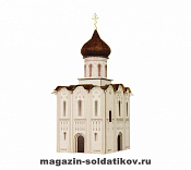 315 "Церковь Покрова на Нерли" XII век. Сборная модель из картона. 1/87 Деревянная церковь. Умбум
