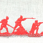 Солдатики из пластика Красная армия. Пехота в обороне (8 шт, красный, пластик) 54 мм, Воины и битвы