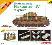 Сборная модель из пластика Д Танк 3cm M.K. 103 Zwilling Flakpanzer IV «Kugelblitz» + bonus Panzer Crew, (1/35) Dragon - фото