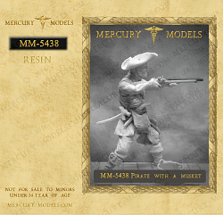 Сборная фигура из смолы Pirate with a musket, 54 mm. Mercury Models