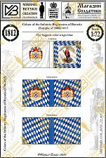 Знамена бумажные, 1/72, Бавария (1786-1813), Пехотные полки - фото