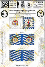 Знамена бумажные, 1/72, Бавария (1786-1813), Пехотные полки - фото
