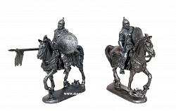 Солдатики из пластика Русский конный воин с круглым щитом