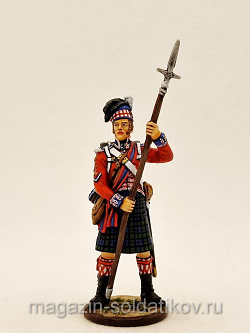 Миниатюра из олова Колор-сержант 42-го Корол. хайлендского полка, 1806-15 гг., Студия Большой полк (ИЛ0535.12.04.54) (ИЛ0535.12.04.54)