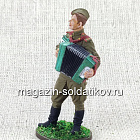 Лейтенант Красной Армии с аккордеоном, 1943-45 гг, 54 мм (QF0052) (QF0052)