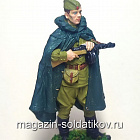 Красноармеец-автоматчик в плащ-палатке, 1943-45 гг. СССР 54мм (QF0126) (QF0126)