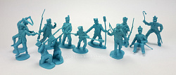 Солдатики из пластика Mexicans 2nd series 12 figures in 9 poses (light blue), 1:32 ClassicToySoldiers
