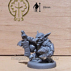 Сборная миниатюра из смолы Гоблин-капитан наёмников, 28 мм, Золотой дуб