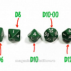 Набор из 7 кубиков для ролевых игр (зеленый) Звезда