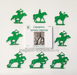 Солдатики из пластика Сарацины, конные стрелки (8 шт., зеленый) 1:32, Уфимский солдатик (пл017-ЗЕЛ) (пл017-ЗЕЛ)