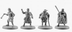 Сборная миниатюра из смолы Крестоносцы, набор №5, 4 фигуры, 28 мм, V&V miniatures