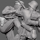 Сборная фигура из смолы Схватка сержанта РККА с солдатом Вермахта. 1941-42 г., 1:35, SOGA miniatures (SM 3012) (SM 3012)