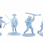 Солдатики из пластика LOD004 1/2 набора Колониальный минитмен (Colonial minutemen), 8 фигур, голубой 1:32, LOD Enterprises