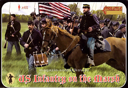 Солдатики из пластика US Infantry on the March (1/72) Strelets (149) (149)
