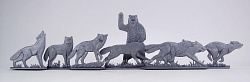 Солдатики из пластика Животные (6+1 шт, серебристый цвет), Воины и битвы