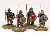 Сборные фигуры из металла Набор миниатюр Carolingian Hearthguard On Foot , 28 мм, Gripping Beast (SAGA) - фото