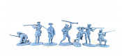 Солдатики из пластика LOD004 1/2 набора неполный Колониальный минитмен, 7 фигур, голубой 1:32, LOD Enterprises - фото
