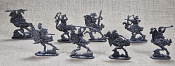 Солдатики из пластика Пигмеи Камбути. Воины на страусах, 54 мм (8 шт, антрацит, пластик) Воины и битвы - фото