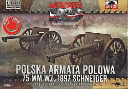 Сборная модель из пластика 75 mm wz. 1897 Schneider Polish Field Cannon (2) 1:72, First to Fight