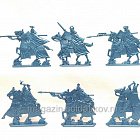 Солдатики из пластика Тевтонский орден. Конные рыцари, 54 мм (6 шт, синий металлик), Воины и битвы (CN442-4-К) (CN442-4-К)