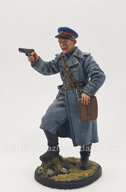 Миниатюра в росписи Офицер НКВД, 1943-45 гг, 54 мм (НФ0055.14.01.54) (НФ0055.14.01.54)