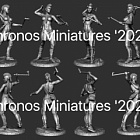 Сборная миниатюра из металла Миры Фэнтези: Ирокезская женщина - воин, 54 мм, Chronos miniatures