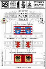 MBC_TYW_28_141 Знамена, 28 мм, Тридцатилетняя война (1618-1648), Евангелистическая Уния, Кавалерия