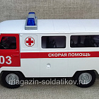 Масштабная модель в сборе и окраске УАЗ-452 «Скорая помощь» 18 см Технопарк (Q540-0353) (Q540-0353 )