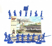 Солдатики из пластика 54-010 Французская линейная пехота в бою, 1812 год (синий), 1812 год Студия Большой полк - фото