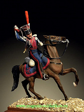 Сборная миниатюра из смолы Трубач уланского полка. Россия 1812 год, 54 мм, AAA-miniatures - фото