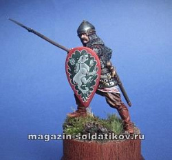 Сборная фигура из металла Русский воин с копьем XIII-XIV вв. 54 мм, Chronos miniatures