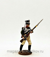 Миниатюра из олова Мушкетер пехотного полка, 1810-12 гг. 54 мм,Студия Большой полк - фото