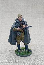 Автоматчик РККА в плащ-палатке 1944-45 гг. 54 мм - фото