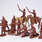 Солдатики из пластика Rev. War Hessians 12 figures in 6 poses (brown) plus 2 horses, 1:32 ClassicToySoldiers