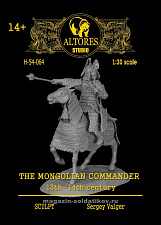 Сборная миниатюра из смолы Монгольский темник XIII-XIV в. 54 мм, Altores Studio - фото
