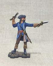 Миниатюра из олова Пират с двумя пистолетами, 54 мм, Студия Большой полк - фото