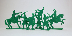 Солдатики из пластика Казахское ханство (6 шт, зеленый) 52 мм, История в фигурках