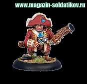 Сборная миниатюра из металла и смоллы PIP 41048 Mercenary Privateer Lord Rockbottom BLI Warmachine - фото