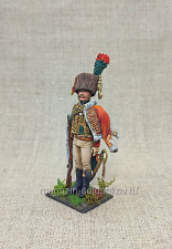 Миниатюра из олова Офицер конных егерей императорской гвардии, Франция, 54 мм, Студия Большой полк - фото
