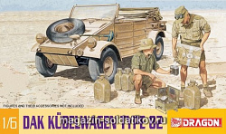 Сборная модель из пластика Д Машина DAK Kubelwagen Type 82 (1/6) Dragon