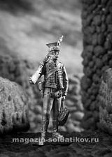 Миниатюра из олова 591 РТ Пеший гусар, 54 мм, Ратник - фото