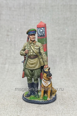 Младший сержант Пограничных войск НКВД с собакой, 54мм, Красный фронт, 54 мм (КФ-015) (КФ-015)