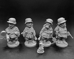 WW1: Германская армия №1 (Штурмовики) - комплект шаржевых фигур из 4-х штук