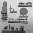Сборная миниатюра из смолы Русский гренадер в шинели, 1812 г, 54 мм, Chronos miniatures (CHM-54155) (CHM-54155)