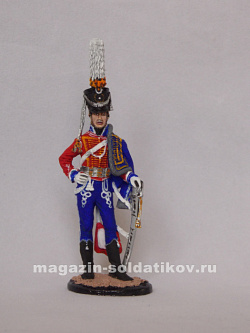 Миниатюра в росписи Обер-офицер гусарского полка. Россия, 1809-11 гг., 1:32, Сибирский партизан (СП171) (СП171)