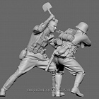 Сборная фигура из смолы Схватка красноармейца с солдатом Вермахта. 1941-42 г., 1:35, SOGA miniatures (SM 3013) (SM 3013)