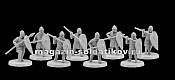 Сборная миниатюра из смолы Византийские пехотинцы-копейщики, 8 фигур, 28 мм, V&V miniatures - фото