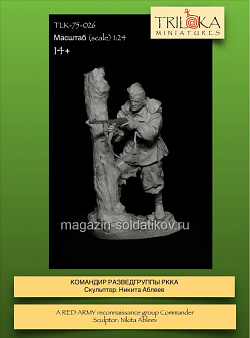 Сборная миниатюра из смолы Командир разведгруппы РККА, 75 мм, TRILOKA MINIATURES (TLK-75-026) (TLK-75-026)